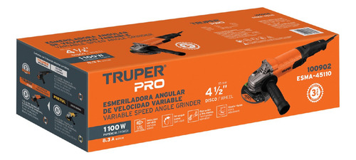 Esmeriladora Angular Truper Prof. Esma-45110 Naranja Naranja