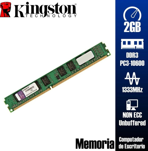 Memoria Ddr3 2gb 1333mhz Pc Kingston 