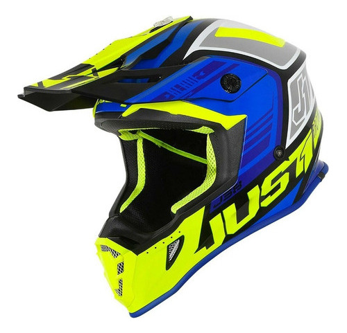 Casco Moto Just 1 Blade J38 2020 Motocross Azul Amarillo ®