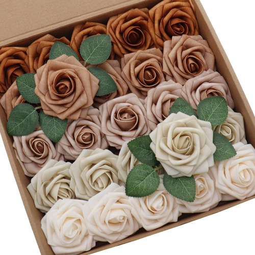 Flores Artificiales De Espuma En Tonos Otoñales