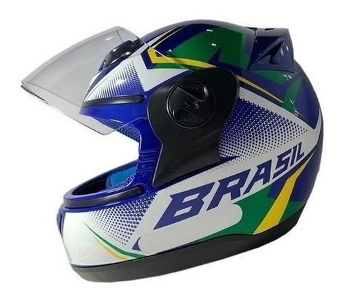 Capacete Moto Pro Tork Evolution Brasil G6 Viseira Cristal *