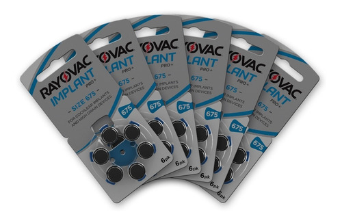 Imagen 1 de 1 de Pilas Implante Nº675 Rayovac 6 Blíster-audical Mejor Precio!