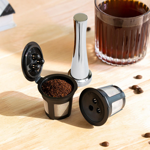2x Filtros De Café Con Tapa Con Cuchara Y Cepillo Eco