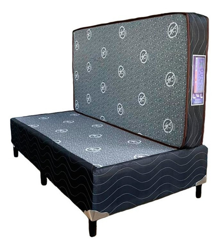 Kit Base Box + Colchão Solteiro D33 Eps 88 X 188 X 57 Cor Preto