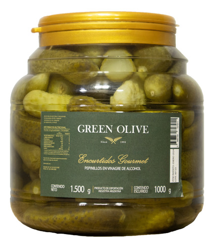 Pepinitos En Vinagre X 1 Kg. Esc. Pet