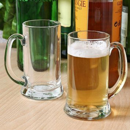 Icon Juego De 6 Tarros Para Cerveza De Vidrio De 580 Ml. Color Transparente