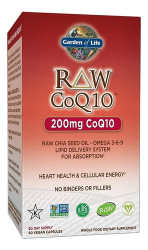 Coq10 200 Mg Garden Of Life 60 Cápsulas