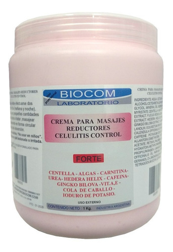 Crema Masajes Reductores Celulitis Forte X 1 Kg - Biocom