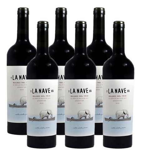 Caja X6 Y La Nave Va Malbec Canopus Vino Organico El Cepillo