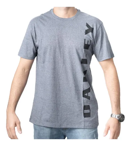 Camiseta Oakley Big Bark Masculina - Grafite E Preto