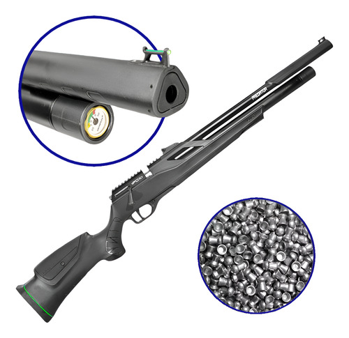 Rifle Pcp Fox Predator 5,5 Mm Repeticion Cerrojo Regulado Negro 5.5 Mm