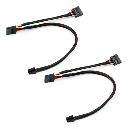 2 Cables De Alimentación Mini Sata De 6 A 15 Pines X2 Para V