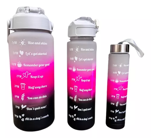 Termo Botella De Agua Motivacional Con Pitillo 2 Litros