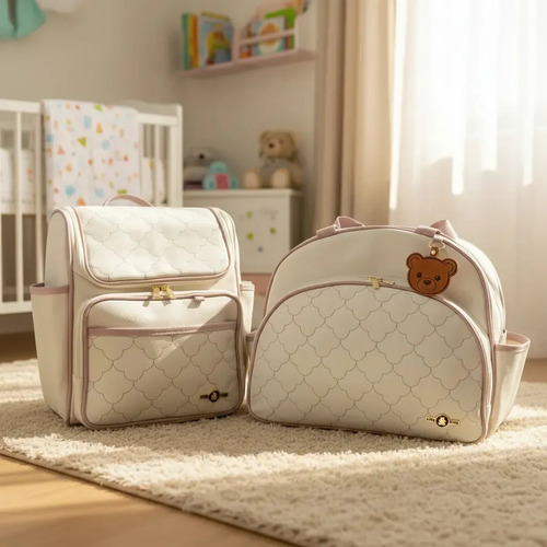 Mochila E Bolsa Maternidade Ludy Baby Menino Menina Unissex Cor Rosa-claro