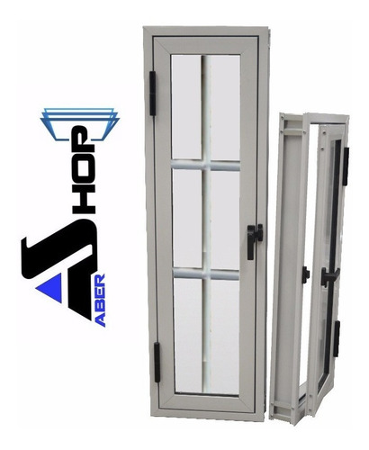 Raja Aluminio 40x80 Vidrio Repartido Abershop