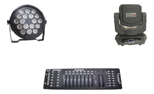 Kit 4 Par Led Slim 18x12w 4 Moving Led 4x25 1 Dmx 512