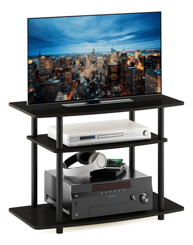 Mesa Para Tv De 3 Niveles Madera Espresso / Negro