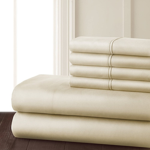 Sabanas De Lujo Mat 6 Pzas Serie Luxury Soft 1800 100%aLG