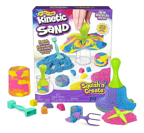 Kinetic Sand, Squish N Create Playset, Con 13.5oz De Arena D