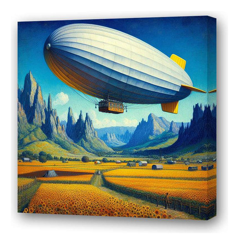 Cuadro 30x30cm Zeppelin En Pintura Van Gogh Sol Color