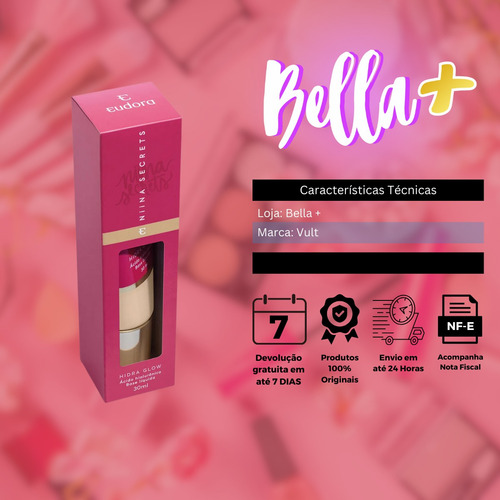 Base Líquida Niina Secrets Hidra Glow Ácido Hialurônico