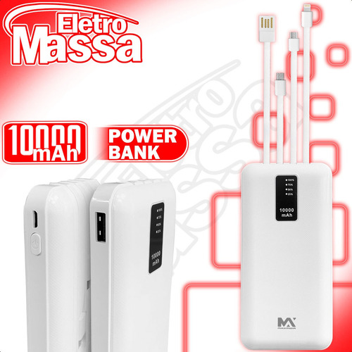 Carregador Portátil Compatível Com Usb V8 Tipo - C 10000mah