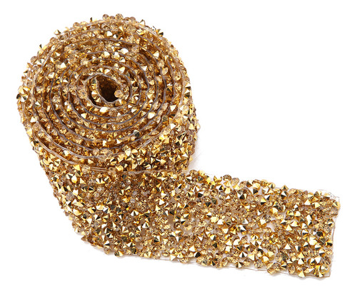 Cinta Con Fondo Dorado De Cristal 12 # 12, 1 Yarda, 30 Mm, E