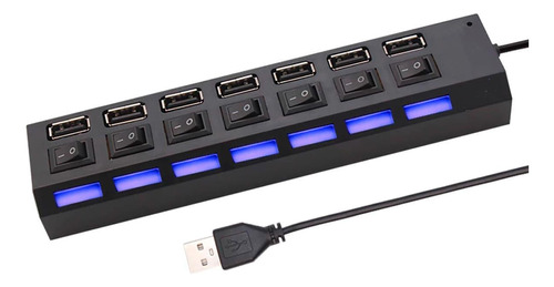 Hub Extensão Régua 7 Portas Usb 2.0 Carregador 5w