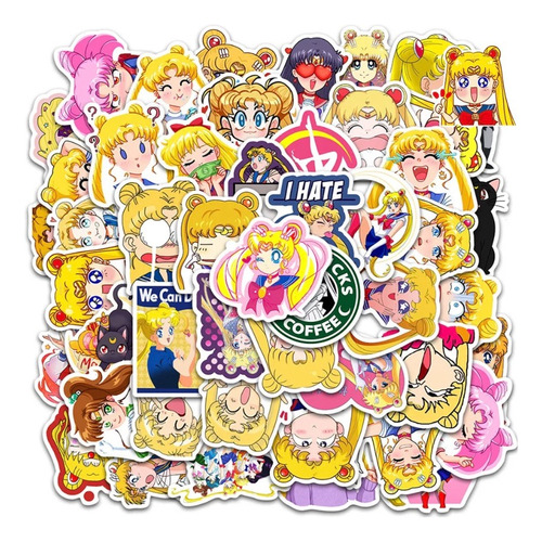 Set 20 Stickers Sailor Moon Adhesivos Kawaii Anime Japón