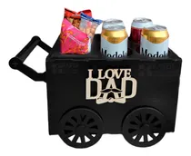 Comprar Carrito Botanero Caja Día Del Padre Llantas Giratoria Color Love Dad