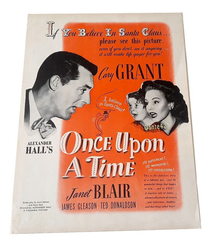 Dante42 Publicidad Antigua Retro Cine Once Upon A Time 1944