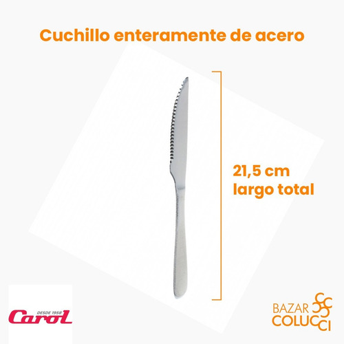 X12 Cuchillo Carne Línea 3900, Carol - Bazar Colucci