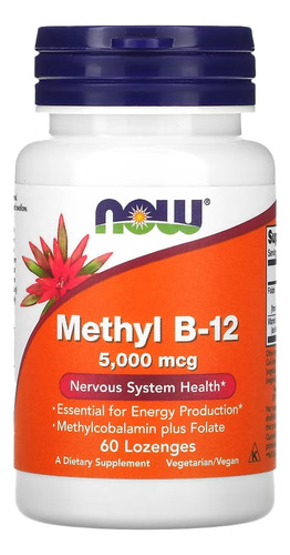 Metil B-12 5.000mcg Now Foods Methyl 60 Pastilhas Importado