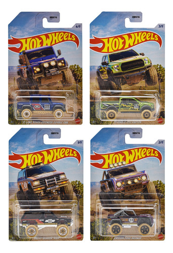 Hot Wheels Garage Baja 4x4 Pack 4 Vehiculos 1:64 Mattel