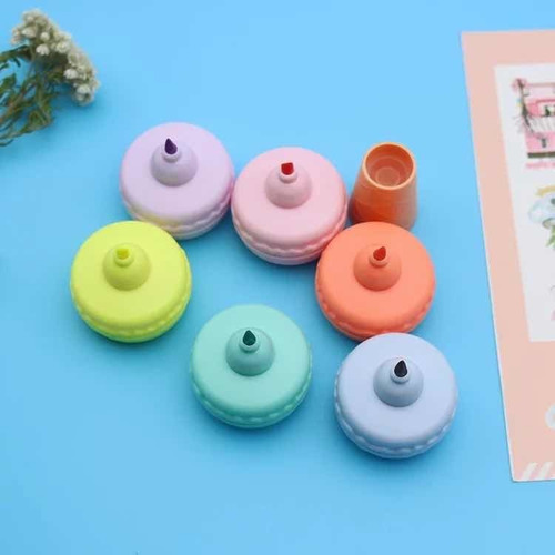 Resaltador Pastel Forma De Macaron Macarons 6 Colores