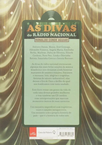 Divas do Radio Nacional de Aguiar Ronaldo Conde Editora Casa da Palavra Capa Mole em Português