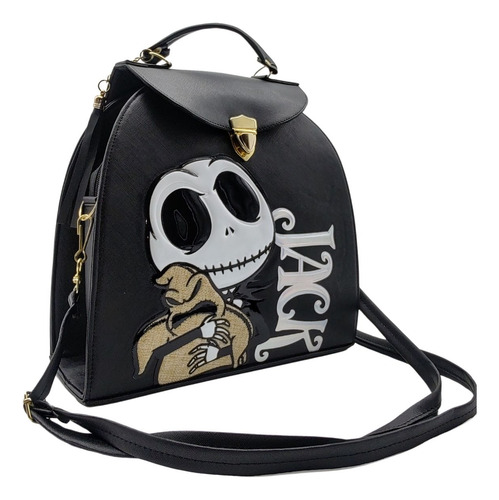Bolsa Mochila Jack Y Oogie Boogie 2 En 1 Jack Skellington Negro Lisa Oro Negro