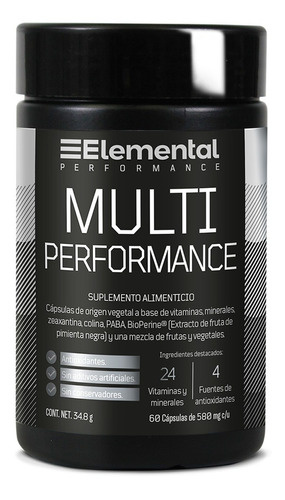 Multivitamínico Multi Performance Elemental | 60 Caps SKU 4054279 Sabor Sin sabor