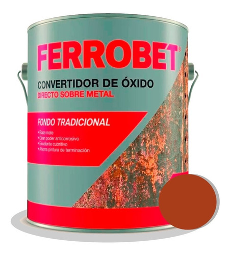 Ferrobet Convertidor De Oxido Rojo 4 Lts. Petrilac - Iacono