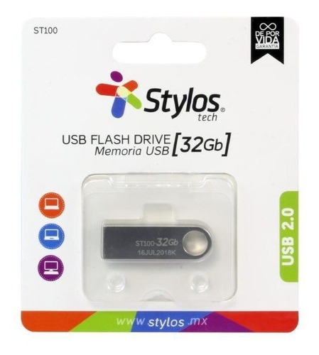 Memoria Usb Stylos Stmusb3b 32gb Usb 2.0 Plata (stmusb3b)