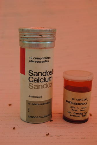 Antiguo Frasco Medicamento Farmacia X2 Vintage Viejo 