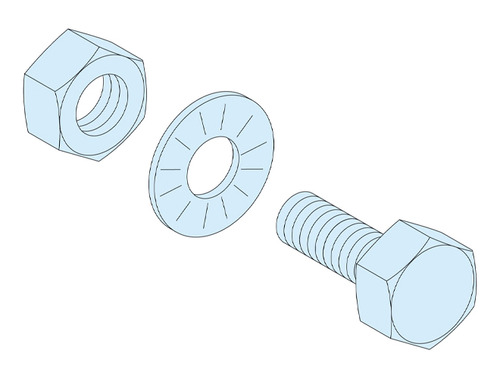 20 Tornillos+tuercas+arandelas  P/soporte De Barra