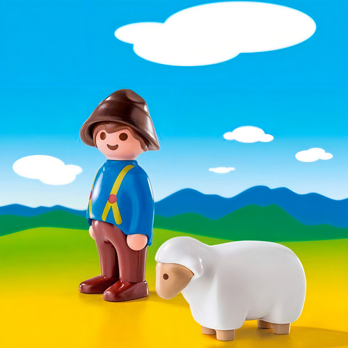 1.2.3 Granjero Con Oveja 6974 - Playmobil