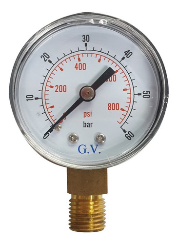 Manometro 0-60bar Para Valvula Reguladora De Nitrogeno Liga