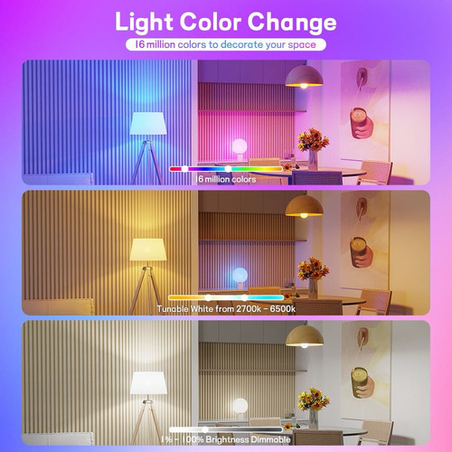 3 Led Wi-fi Multicolorido, 10 W | Luzes Rgb Shome-120/3 Core
