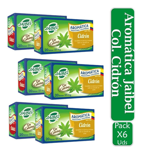 Aromática Jaibel Tradicional Colombiana 6 Cajas X 20 Sobres