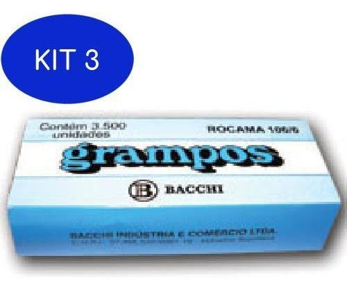 Kit 3 Grampo Para Grampeador 106/6 Aco 3500 Grampos Caixa