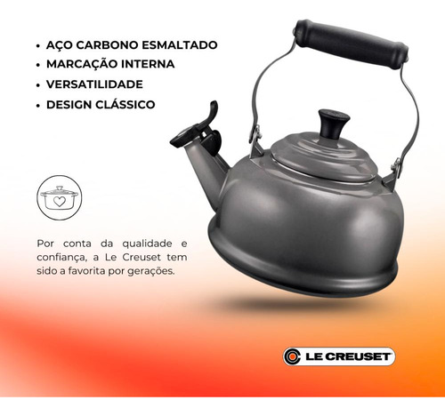 Chaleira Tradicional Com Apito Flint Le Creuset