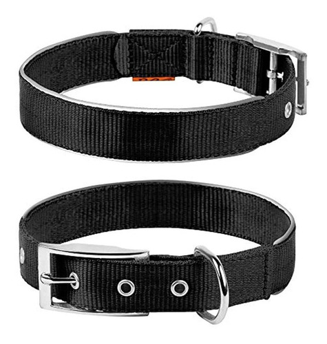 Collar De Nylon Reflectante Para Perros Ajustable Con Hebill