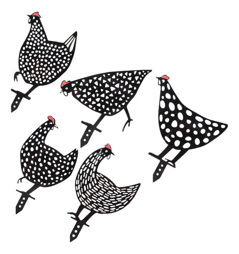 Rooster Animal Stakes, 5 Peças De Acrílico Oco, Estilo Varia